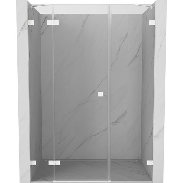 Mexen Lunar Porta Doccia Battente Sinistra 160 Cm, Trasparente, Bianco - 834S-160-050-20-00-L-image