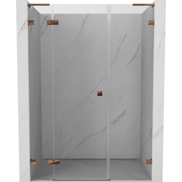 Mexen Lunar L Porta Doccia Battente Sinistra 145 Cm, Trasparente, Oro Rosa - 834SL-145-050-60-00-L-image
