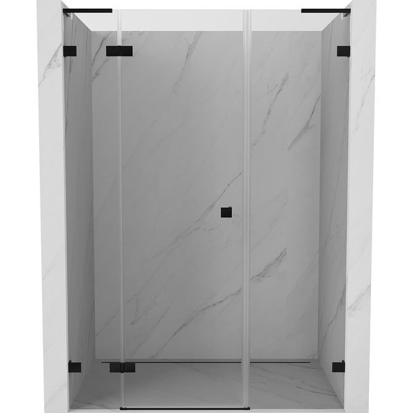 Mexen Lunar L Porta Doccia A Battente Sinistra 155 Cm, Trasparente, Nero - 834SL-155-050-70-00-L-image