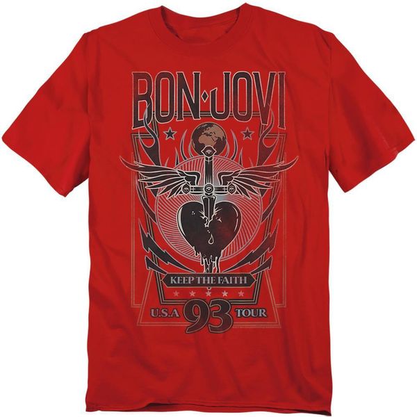 Bon Jovi - Maglietta "Keep The Faith"" Per Uomo/Donna Unisex TV20687 (4XL) (Rosso)"-image