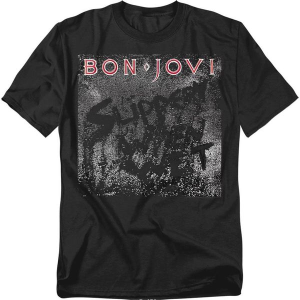 Bon Jovi - Maglietta "Slippery When Wet"" Per Uomo/Donna Unisex TV20689 (3XL) (Nero)"-image