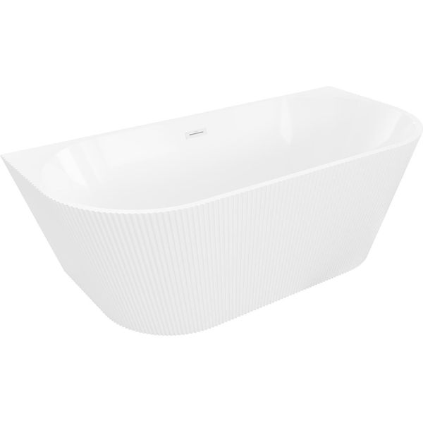 Mexen Oris Vasca Da Bagno Indipendente A Parete Con Scanalature 170 X 80 Cm, Bianca, Troppo Pieno Bianco - 52871708000-20-image