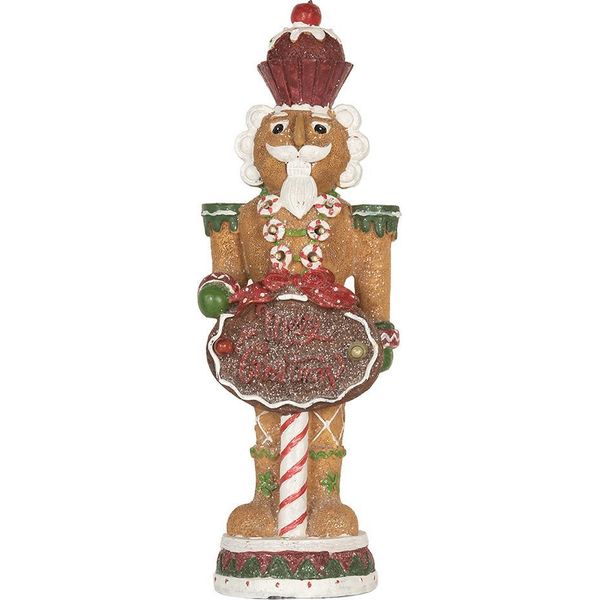 Clayre & Eef Decorazione Natalizia Figura Schiaccianoci 3 X Aaa Plastica Marrone-image