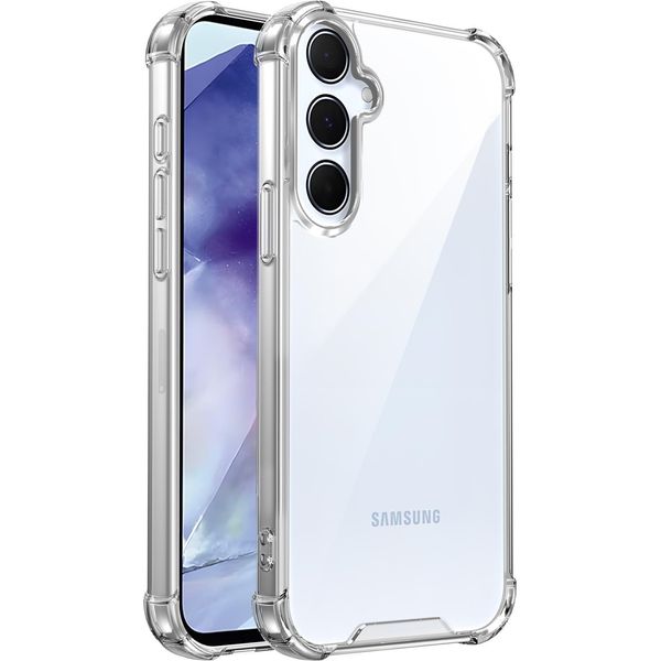 Custodia Trasparente Per Samsung Galaxy S23 Fe, Retro Trasparente Ibrido, Copertura Antiurto Con Paraurti In Tpu-image
