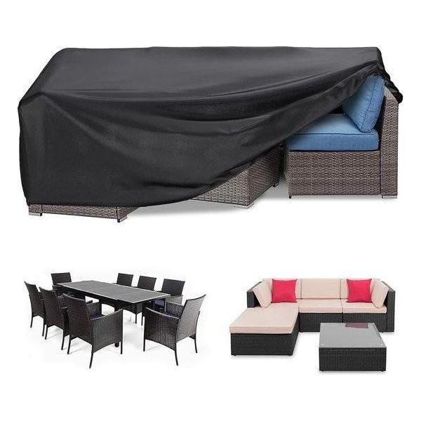 Coperta Per Mobili Da Giardino Impermeabile Resistente In Tessuto Oxford 420D 200 X 160 X 71 Cm Coperta Per Tavolo Da Giardino Rettangolare Coperta Per Tavolo Da Giardino Impermeabile Anti-Uv Coperta Per Mobili In Rattan Per Set Di Mobili-image