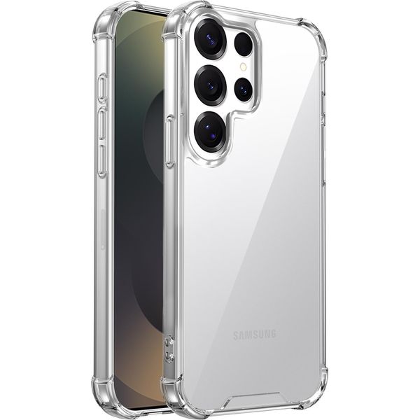 Custodia Trasparente Per Samsung Galaxy S24 Ultra, Retro Ibrido Trasparente, Copertura Antiurto Con Paraurti In Tpu-image