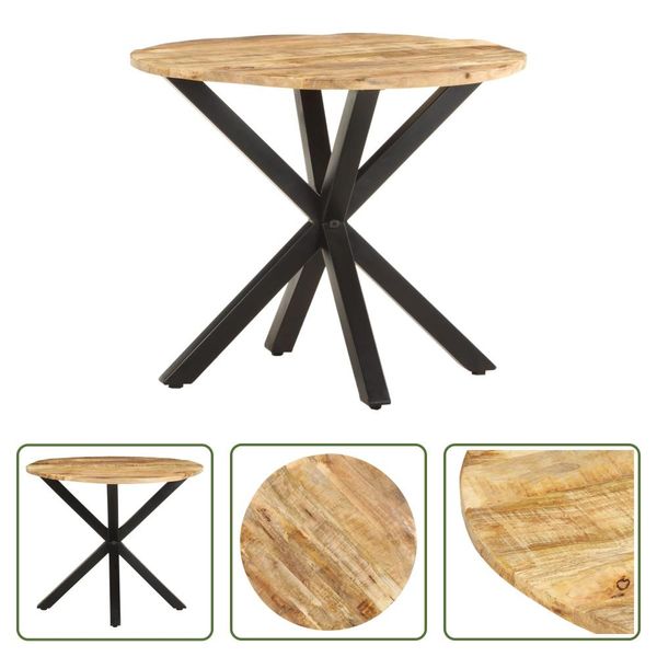 The Living Store Tavolino 68X68X56 Cm In Legno Massello Di Mango-image
