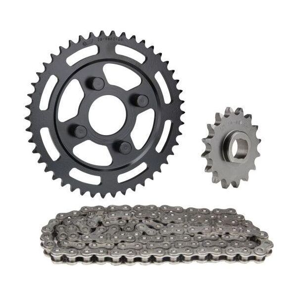 Set Di Catene 3 Pezzi Nero 16/46 Denti Per ZüNdapp Sx 80 Tipo 540-150-image