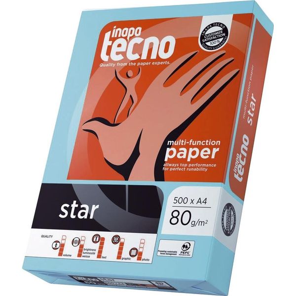 Inapa Tecno 013908019002 Star - A3, Senza Legno, 80 G/M², Bianco, 500 Fogli-image