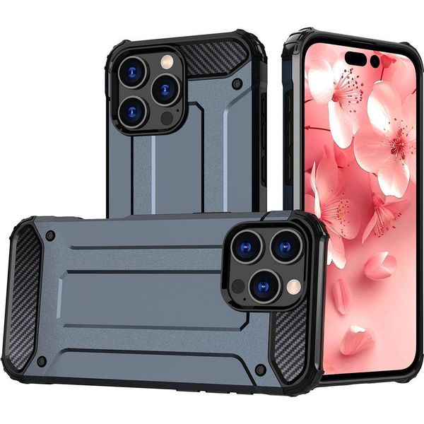 Custodia Blindata Hybrid Armor Per Iphone 16 Pro - Blu-image