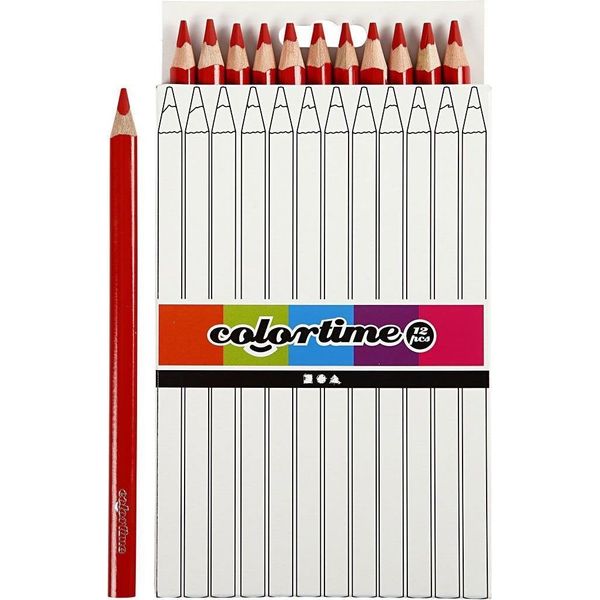 Matite Colorate Triangolari Jumbo - Rosso, 12 Pz.-image