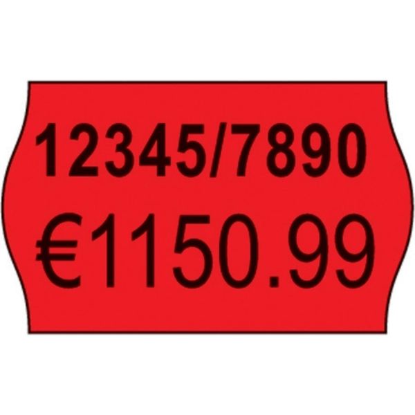 Avery Zweckform RPLP1626 - Carta - Adesivo Permanente - Perforato - Rosso - 26 X 16 Mm 12000 Etichette (10 Rotoli X 1200) Etichette Prezzo-image