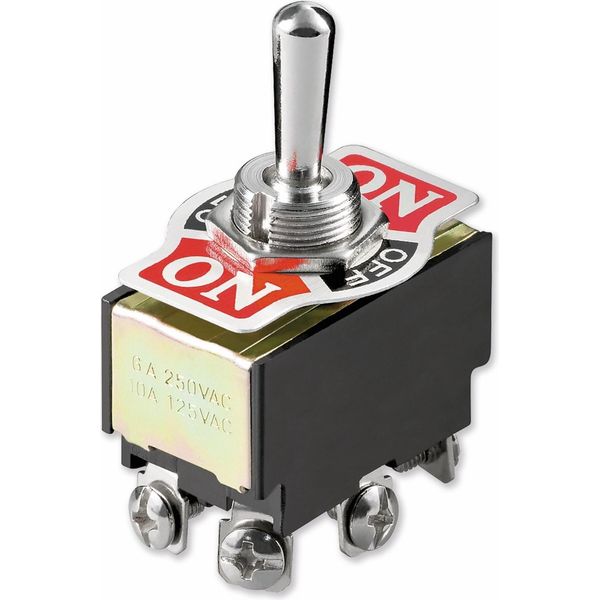 Goobay 10114 Interruttore A Levetta Miniaturizzato, Nero - 2X ON-OFF-ON, Con Terminali A Vite-image