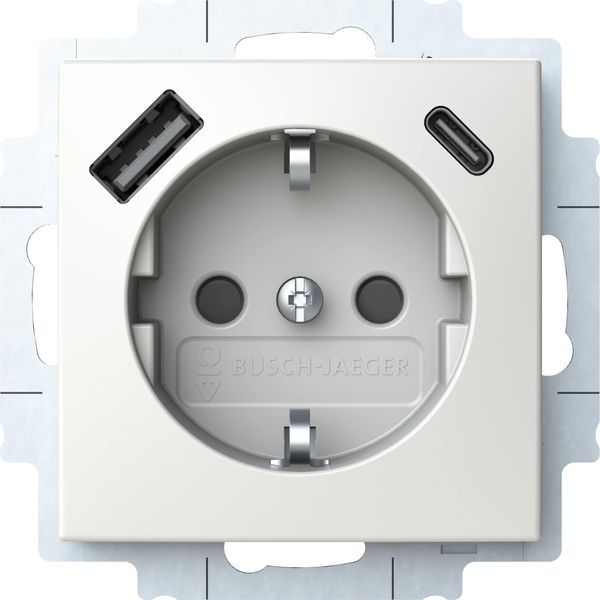 Busch Jaeger Schuko Steckdose USB-A+C 20 EUCB2USBAC-914 (2CKA002011A6298)-image