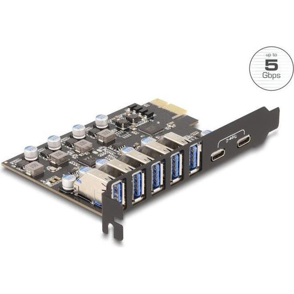 Delock Usb 5 Gbps Pci Express X1 Karte Zu 5 X Extern Typ-A+ 2 Type-C (90346)-image