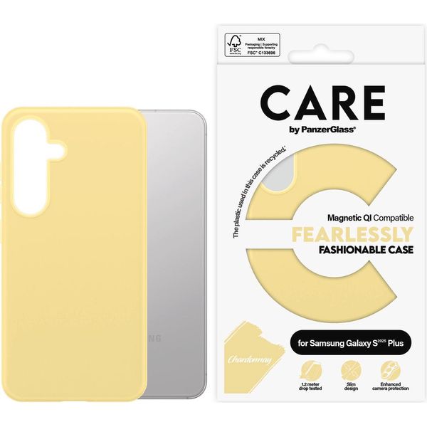 Etui Care By Panzerglass Fashion Qi Do Samsung Galaxy S25+ - ZółTy-image