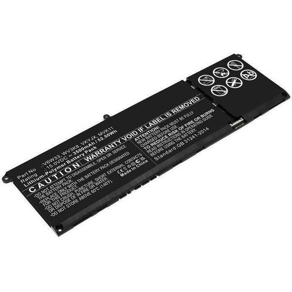 Coreparts Laptop Battery 52.50Wh Li-Pol 15V 3500 Mah WV3K8 - Batterie - 3.500 Mah (WV3K8-CP)-image
