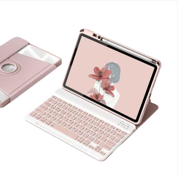 Inf Custodia Con Tastiera Bluetooth Girevole A 360° Per Ipad 9.7 - Rosa-image