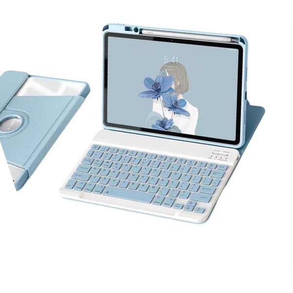 Inf Custodia Tastiera Bluetooth Rotante 360° Per Ipad 10A Generazione 10.9" 2022 - Blu"-image