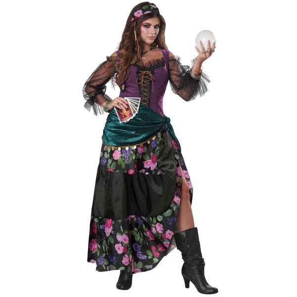Costume Da Sensitiva Per Donna Costume Di Halloween Verde-Viola - Xs (36/38)-image