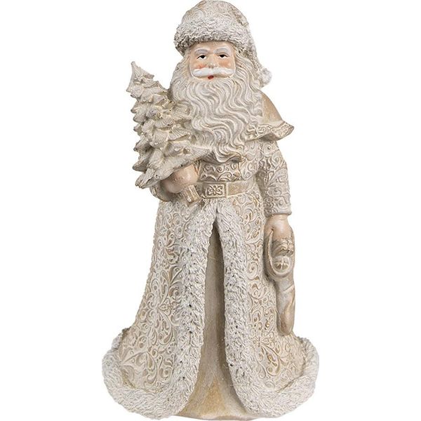 Statuina Di Babbo Natale Clayre & Eef 15 Cm In Poliresina Color Oro-image