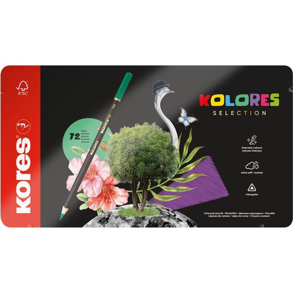 Kores BB93372 Matite Colorate Triangolari Kores "Kolores Selection"", Confezione Da 72 Pezzi"-image