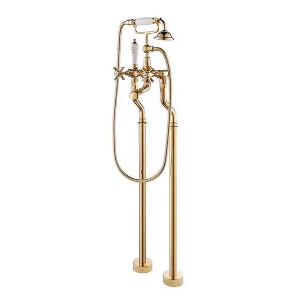 Hilford Miscelatore Retro Per Vasca Freestanding Oro Lauferi-image