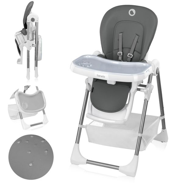 Lionelo Linn Seggiolone Seggiolone Per Bambini Pieghevole Regolabile Grigio-image
