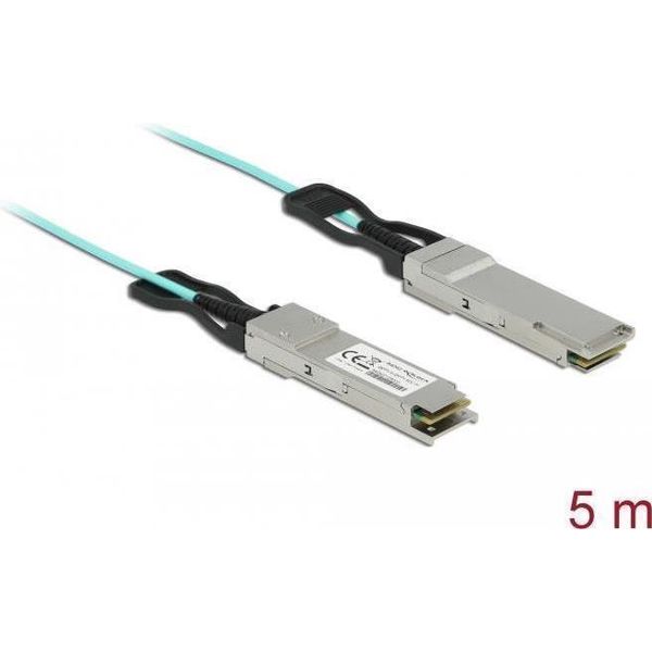 Delock - Ethernet 40 Gbase-Aoc-Kabel - Qsfp+ (M) Zu Qsfp+ (M) - 5 M - 3 Mm - SFF-8436 - Cavo Ottico Attivo (Aoc) - Aq-image