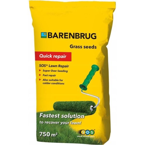 Barenbrug Sos Riparazione Prato - Erba Con Semi Di Varietà A Rapida Germinazione Per La Riparazione Del Prato 15Kg-image