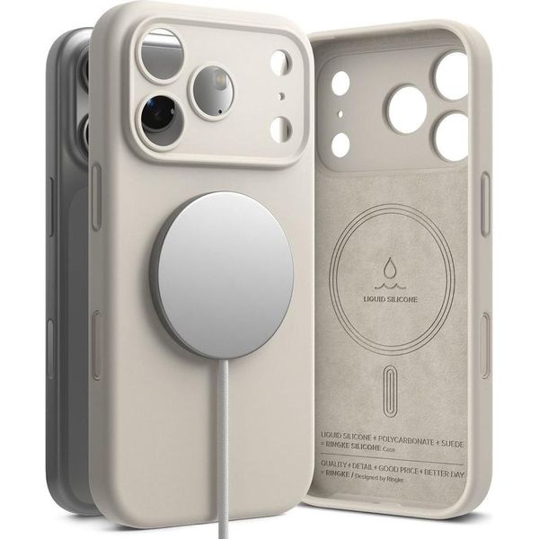 Custodia Ringke Silicone Magnetico Magsafe Na Iphone 17 Pro Max - BeżOwe-image
