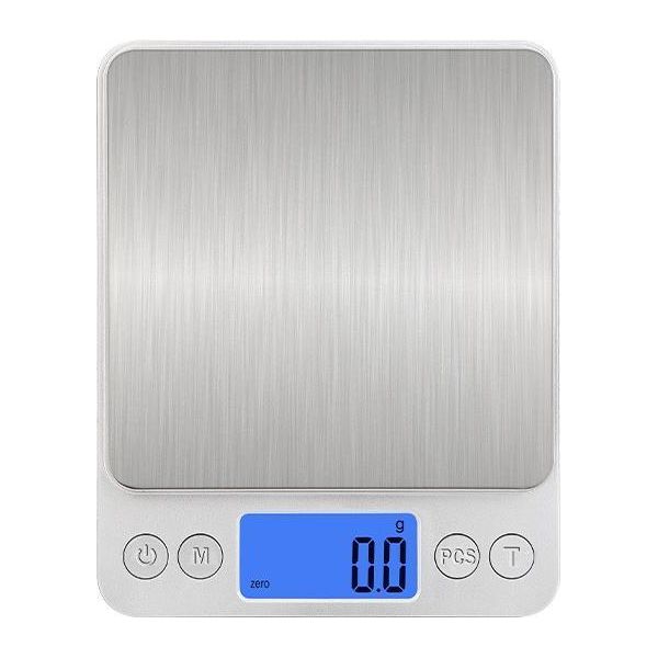Inf Bilancia Da Cucina Digitale 3Kg Con Batteria, Acciaio Inox, Funzione Tara-image