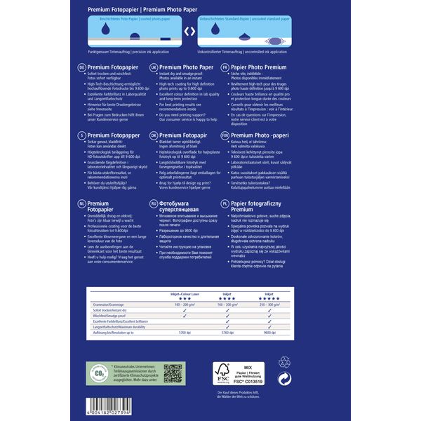 Avery - Fotopapier, GläNzend - A4 (210 X 297 Mm) - 270 G/M2 - 40 Blatt (2739)-image