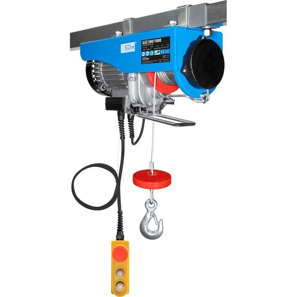 GÜDe Paranco Elettrico A Carrucola Paranco A Fune 999 Kg 1600 W Gsz 500/1000-image