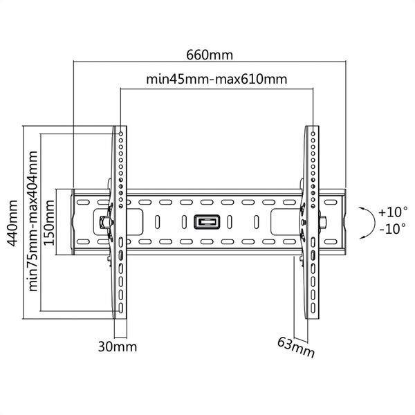 Value - Supporto A Parete Per Tv Lcd/Plasma - Nero - Dimensioni Schermo: 81 - 152 Cm (32" - 152,40Cm (60"")) (17.99.1218)"-image