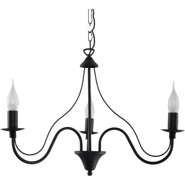 Lampada A Sospensione Beron A 3 Luci E14 Nera Lumilo-image