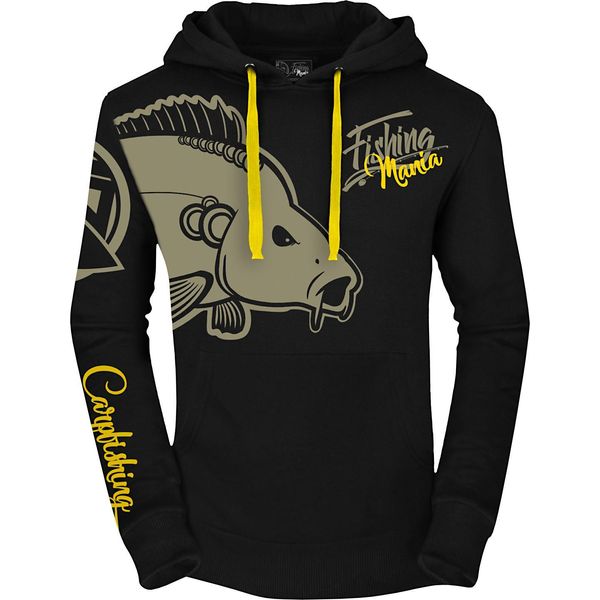 Hotspot Design Fishing Mania Carpfishing, Xl, Nero-Giallo, Felpa Con Cappuccio, 010300404-image