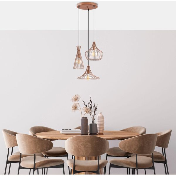 Opviq, Mezopotamya - N-1298, Lampadario, Rame, Metallo, 55 X 55 X 113 Cm-image