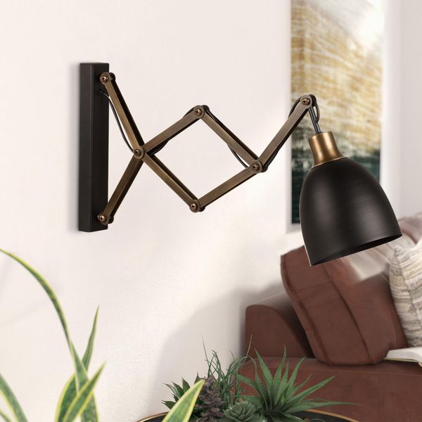 Opviq, Sivani - Mr - 725, Applique, Nero, Metallo, 15 X 35 - 62 X 30 Cm-image