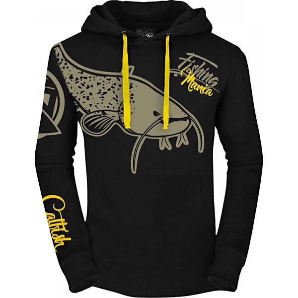 Hotspot Design Fishing Mania Catfish, M, Nero-Giallo, Felpa Con Cappuccio, 010300502-image