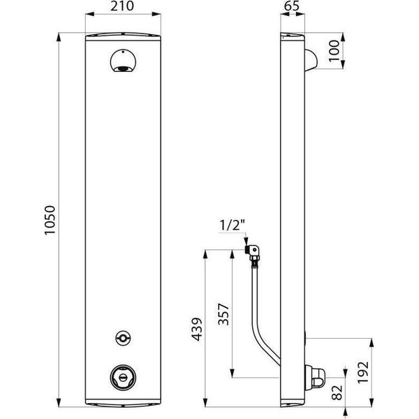 Delabie Du-Elem. Securitherm Therm. Batteria 6V, Alluminio, Connessione Nascosta-image