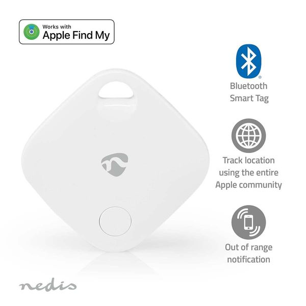 Cercachiavi | Compatibile Con: Apple Find My App | Alimentazione A Batteria | 1X CR2032 | Batterie Incluse | Bluetooth® Versione: 5.1 | Durata Della Batteria Fino A: 1 Anno | Bianco | 1 Pz.-image