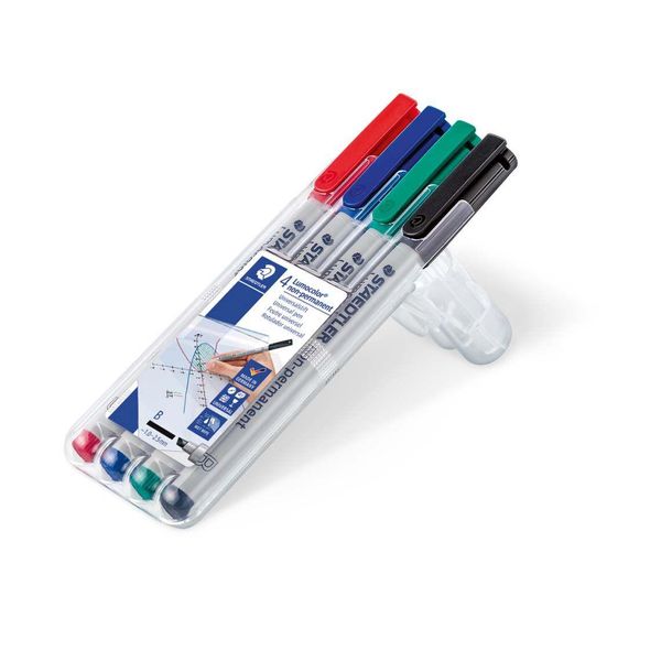 Staedtler® 312 WP4 Penna A Punta Fine Penna Universale Lumocolor® - Non Permanente, B, 4 Colori-image