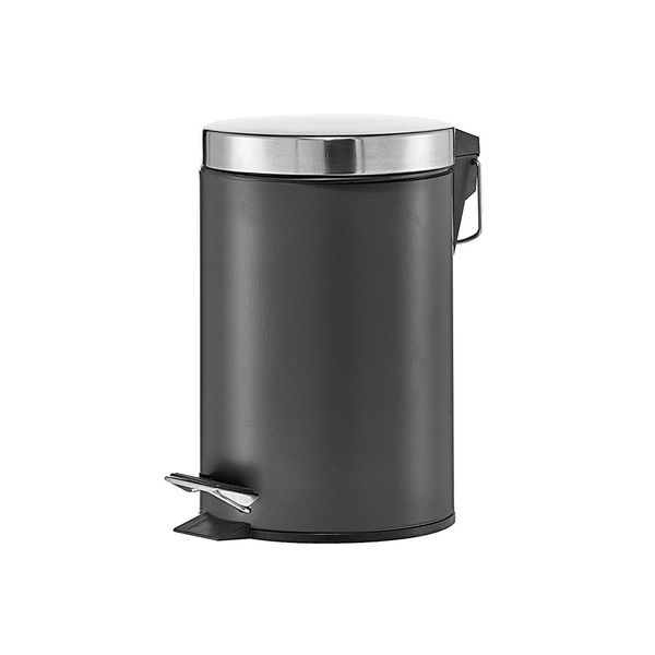 Zeller Present Treteimer Metall/Edelstahl Matt 3 Liter 26Cm Ø17Cm Schwarz-image