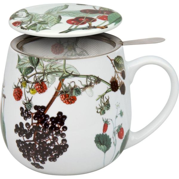 KöNitz Becher Mit Sieb Und Deckel My Favourite Tea FrüChte, Teebecher, Tasse, Porzellan, 420 Ml, 11 5 143 2139-image