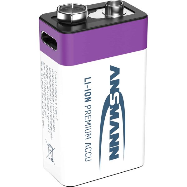 Ansmann E-Block USB-C 9 V Block-Akku Li-Ion 400 Mah 9 V 1 St. (1315-0005)-image