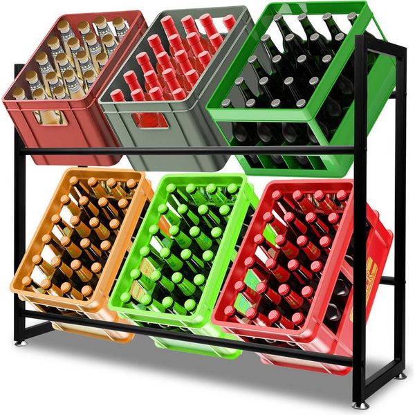 Portacasse Per Bevande Scaffale Per Casse Per Bevande Portacasse Per Birra Casse Per Bevande In Metallo 1 Pezzo 105X32X85Cm-image