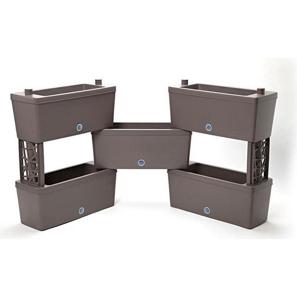 Bama Brick Koppelbare Plantenbakken 75L 59X23X27 Cm 5 Stuks Antraciet-image