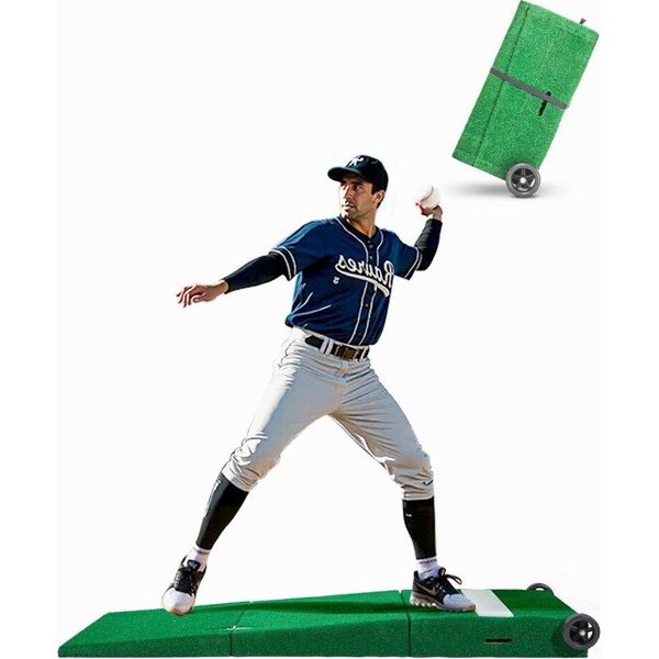 Pitching Mound Portatile - 90 Pollici Baseball Softball Formazione Pitcher Mound - Mobile Baseball Mound Per La Formazione-image
