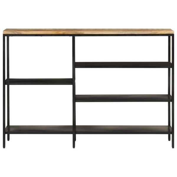 Syfax™ Tavolo Consolle 110X30X75Cm Legno Massello Mango Grezzo E Ferro-image